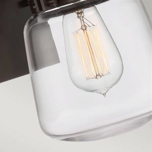 Elstead Quintatesse Wandleucht Lasalle E27 40W IP44 Aluminium, bronze Verre transparent l: 20,3 cm h: 29.6 cm b: 17,8 cm Dimmable