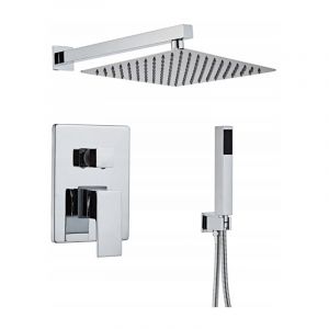 Desconocido Silla Élégant Colonne de Douche en Laiton Encastrée, Ensemble de Douche Mécanique, Chromé