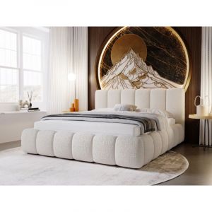 Image de Lit rembourré avec rangement 180x200 bouclé beige Cloud