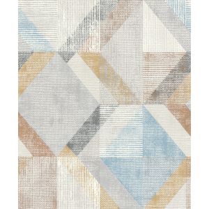 Rasch Vgi motif geometrique bleu marron