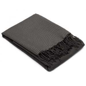 Linnea Drap de plage NID DABEILLE 100x200 cm coton 230 g/m² noir Café