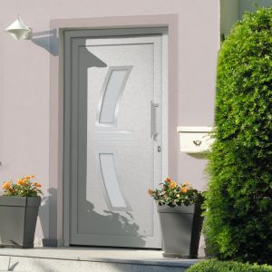 VidaXL 3057565 Front Door White 88x200 cm (147142+203899)