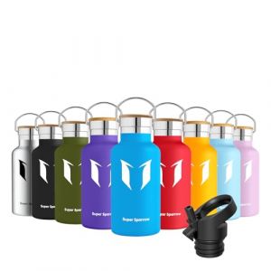 Image de Super Sparrow Gourde Isotherme - Bouteille Isotherme - 350ml - Gourde Inox Bouche Standard - Gourde Sport &Eacute;tanche - Gourde Enfant sans BPA, pour Sport, Gym, Voyage