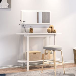 Image de VidaXL Table console Blanc 110x40x80 cm Bois massif de pin White