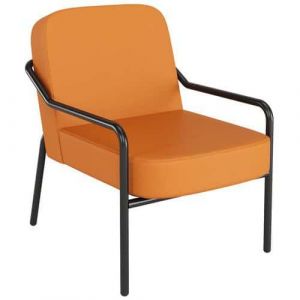 Meet Fauteuil d'accueil Medso "M" en simili-cuir Orange - pieds métal Noir