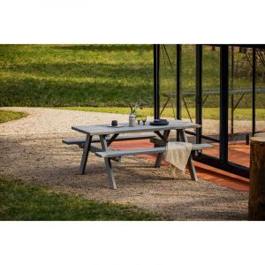 Table pique-nique bois pliante – gris