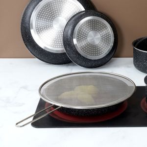 Couvercle anti-projection "inox" 29cm argent