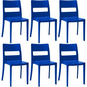 Scab 6 Chaises bleues design - SAI - Lot de 6 - déco