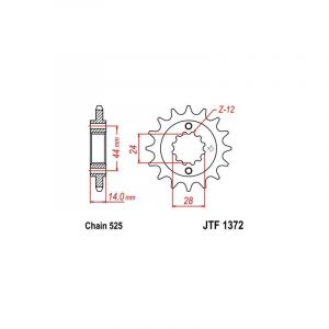Image de Pignon JT Sprockets Acier pas 525 17 dents - Pour Honda VT 750 Shadow
