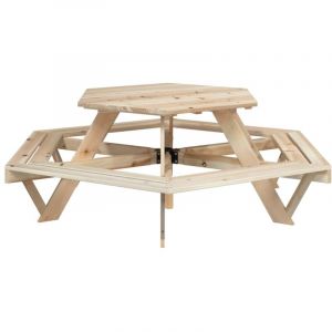 VidaXL Table de Pique-Nique pour 6 Enfants avec bancs Hexagonal Sapin, Banc de Pique-Nique, Table et Banc de Pique-Nique, Table de Pique-Nique pour Enfants
