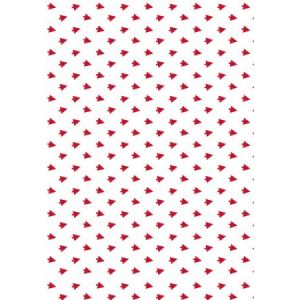 Clairefontaine 393813C - Sachet de 4 feuilles pliées de papier de soie imprimé, 18 g/m², 50 x 70cm, motif sapins rouges