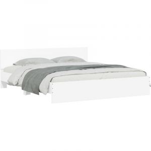 VidaXL Cadre de lit avec tête de lit blanc 200x200 cm