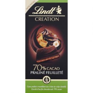 Lindt Création noir 70% praliné feuilleté