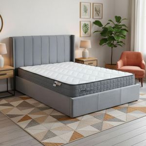 Pack Lit-coffre Magorial Matelas Gris Bedream Velours