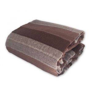 Tendance Perso - Plaid jet&eacute; de canap&eacute; / jet&eacute; de lit tiss&eacute; - AKOLA - 125x150 cm - Marron - 100% coton - grand boutis en cama&iuml;eu