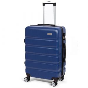 Todeco Valise Moyenne Taille 67cm, ABS+PC Valise à Main légère avec Coque Rigide, avec 4 Doubles Roues, 67×44×25cm, Bleu foncé