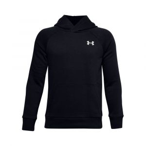 Under Armour Sweat à Capuche Rival Cotton Garçon, Black,Onyx White (001), FR : XS (Taille Fabricant : YXS)