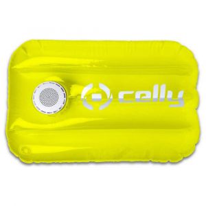 Celly Coussin gonflable avec haut-parleur Bluetooth 30 cm jaune