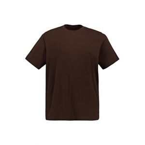 JP 1880 Hommes Grandes Tailles L-8XL T-Shirt Basic en Coton peign&eacute;, col Rond - Jusqu'au 8 XL Marron Acajou 4XL 702558115-4XL