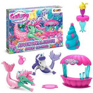 Craze GALUPY MERMAID Calendrier de l'Avent Fille avec Licorne Jouet, Calendrier de l'Avent Enfant avec Figurines Licorne à nageoire de Sirène