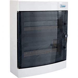 Kopp Bo&icirc;te de Distribution en Surface avec Porte 2 Niveaux pour 24 p&ocirc;les, Lot de 1, Gris/Noir, 350912048