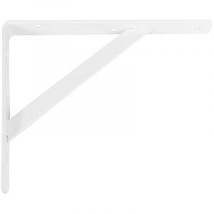 Image de Amig - Équerre d'étagère murale | Console pour étagère | Support étagère en Acier | Coleur: Blanc | Dimensions: 500 x 325 | Poids max.: 185 kg