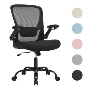 Songmics Chaise de bureau ergonomique toile respirante noir