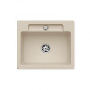 Image de Villeroy & Boch Evier 1 bac Siluet 60 S, almond ceramicplus, avec vidage manuel