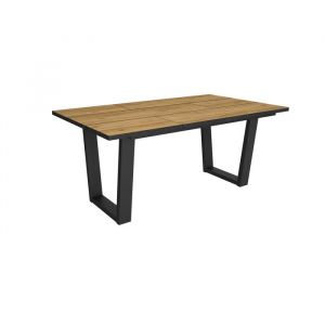 Table à manger Meuble Salle à Manger 167x90x74 cm Pour 8 personnes Chêne et noir RF3817