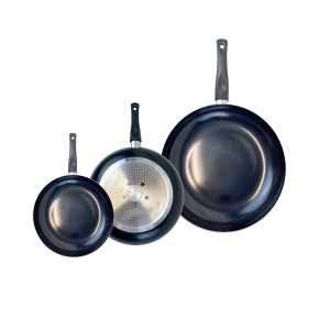 Elo Fackelmann 9746250 Batterie de cuisine 7 pièces, Ensemble de 3 Poêles de cuisson 20, 24 et 32 cm et 4 faitouts 12, 16, 20 et 24 cm Prima Brillant, inox, induction