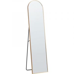 Beliani Miroir sur pied doré BAGNOLET