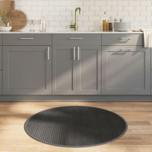 VidaXL Tapis rond gris 100 cm bambou