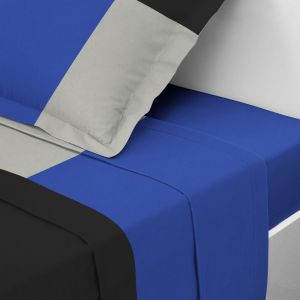 Drap plat coton Trio-Bleu_Majorelle