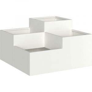 VidaXL Jardinière 100x100x48 cm Acier Blanc