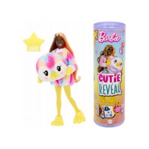 Mattel Coffret cutie reveal - poupee fashion avec costume peluche pingouin 10 surprises - nouveaute - set jouet fille + carte animal