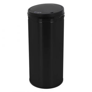 ML-Design Poubelle Automatique á Capteur 30L, Inox, Noir, Ronde, Ouverture/Fermeture