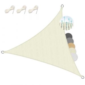 Sol Royal Voile d'ombrage 200x200x200 cm Beige - SolVision HS9 - HDPE Tissus respirant - Protection solaire et UV