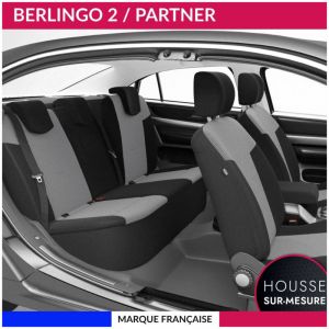Autosweet - Housses de siège sur mesure pour partner / berlingo 2 (04/2008 à 08/2018) Housse Voiture / Auto d'intérieur Jeu complet