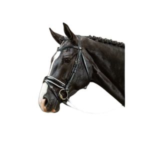 Dyon Bridon &eacute;quitation muserolle combin&eacute;e large verniss&eacute; avec doublure blanche Dy'on