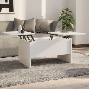 VidaXL Table basse Blanc 80x50x42,5 cm Bois d'ingénierie 809728