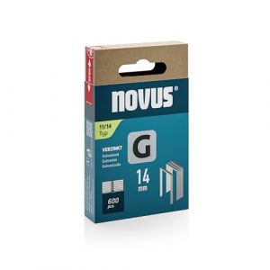 NOVUS TOOLS Agrafes en fil plat 14 mm de type 11, 600 pi&egrave;ces, agrafes galvanis&eacute;e pour la fixation de films plastiques, bardeaux bitum&eacute;s, &eacute;tiquettes, papier, contrecollages en alu