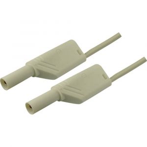 SKS Hirschmann Cordon de mesure de s&eacute;curit&eacute; 934088107 [ Banane m&acirc;le 4 mm - Banane m&acirc;le 4 mm] blanc 1 m 1 pc(s)