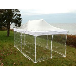 Dancover Tente pliante Chapiteau pliable Tonnelle pliante Barn pliant FleXtents PRO 3x6m Transparent, avec 6 cotés