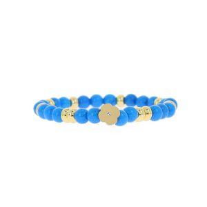 Image de Bracelet Les Interchangeables A58815 - Perle Forme Fleur Bleu Femme