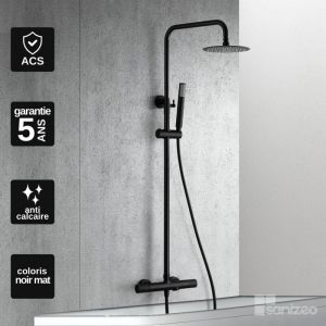 Colonne de Douche et Baignoire anti-calcaire Thermostatique Noir Mat imex line BTD038-B/NG