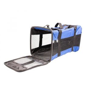Duvo Sac de voyage - 47x25x27 cm - Bleu et noir - Pour chat et chien