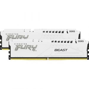 Kingston M&eacute;moire RAM FURY Beast KF552C40BWK2 64Go (2x32Go) DDR5 CL40 5200MHz 288-Pin DIMM Blanc