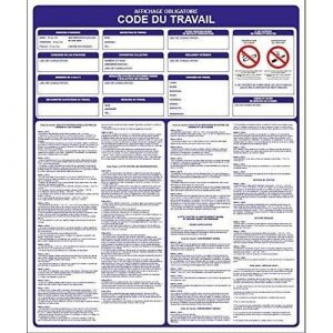 Affichage obligatoire Code du Travail - 500x600mm - Plastique Rigide PVC 1,5 mm