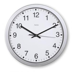 Hama Horloge Murale Majorque, &Oslash; 30 cm, Argent