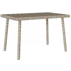 VidaXL Table basse de jardin rectangulaire gris clair résine tressée